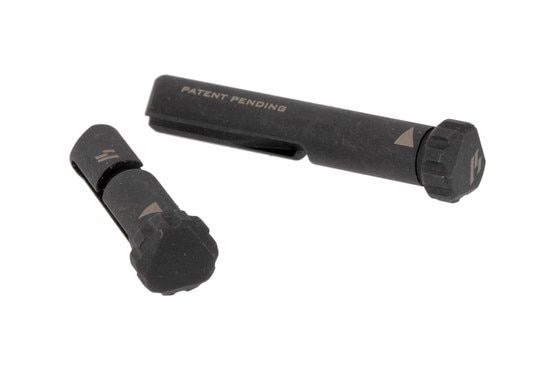 Strike Industries AR-10 SHIFT pins with black finish have a unique design for easy installation